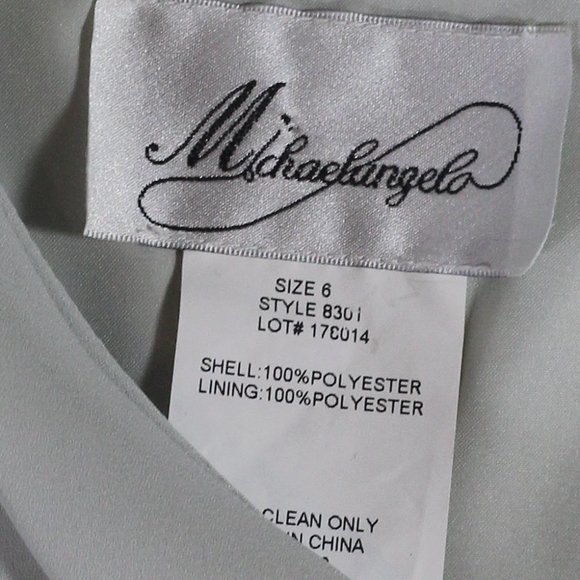 Michaelangelo Size 6 Mint Green Chiffon Full Length Dress - Picture 4 of 6